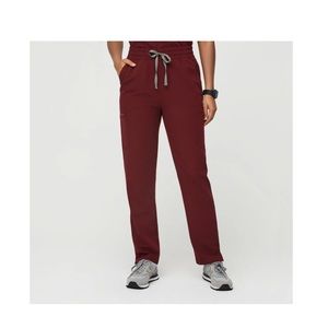 Figs burgundy Yola high waisted pants